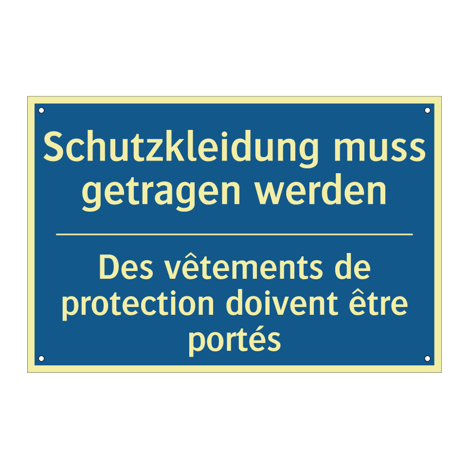 Schutzkleidung muss getragen werden /.../ - Des vêtements de protection doivent  /.../