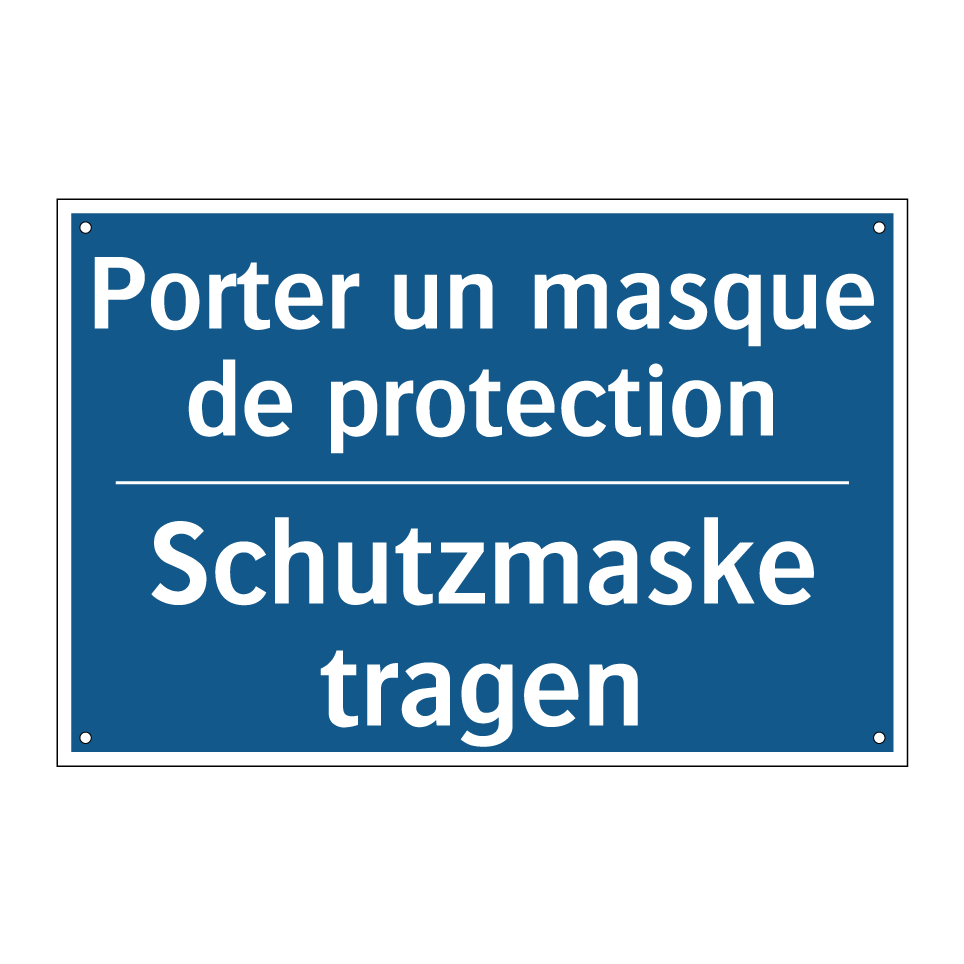 Schutzmaske tragen - Porter un masque de protection