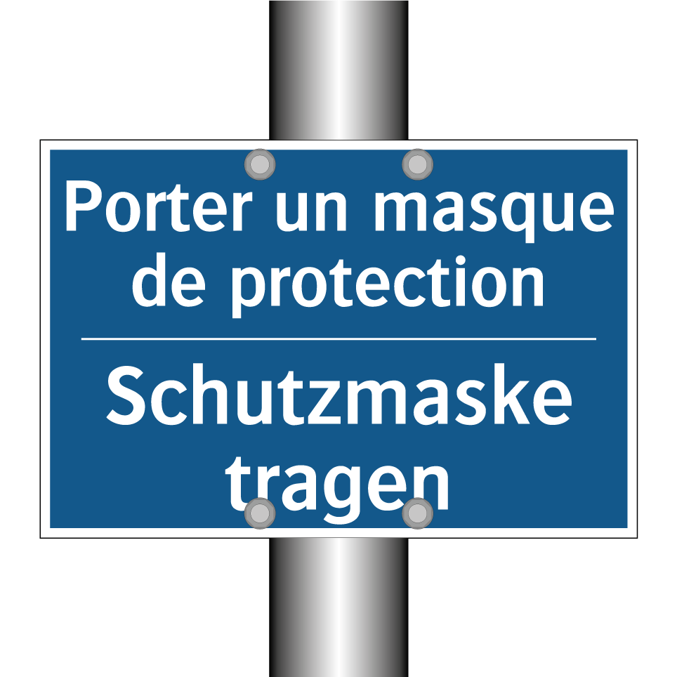 Schutzmaske tragen - Porter un masque de protection
