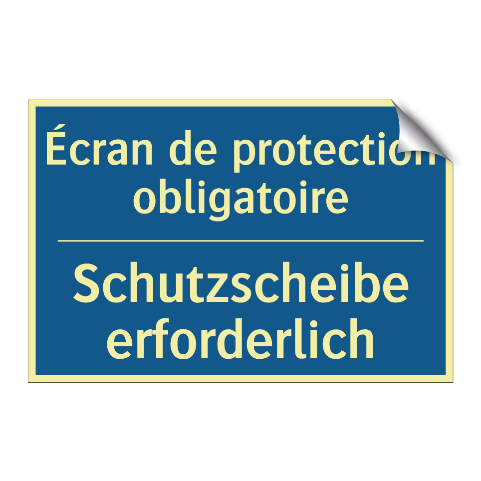 Schutzscheibe erforderlich - Écran de protection obligatoire /.../