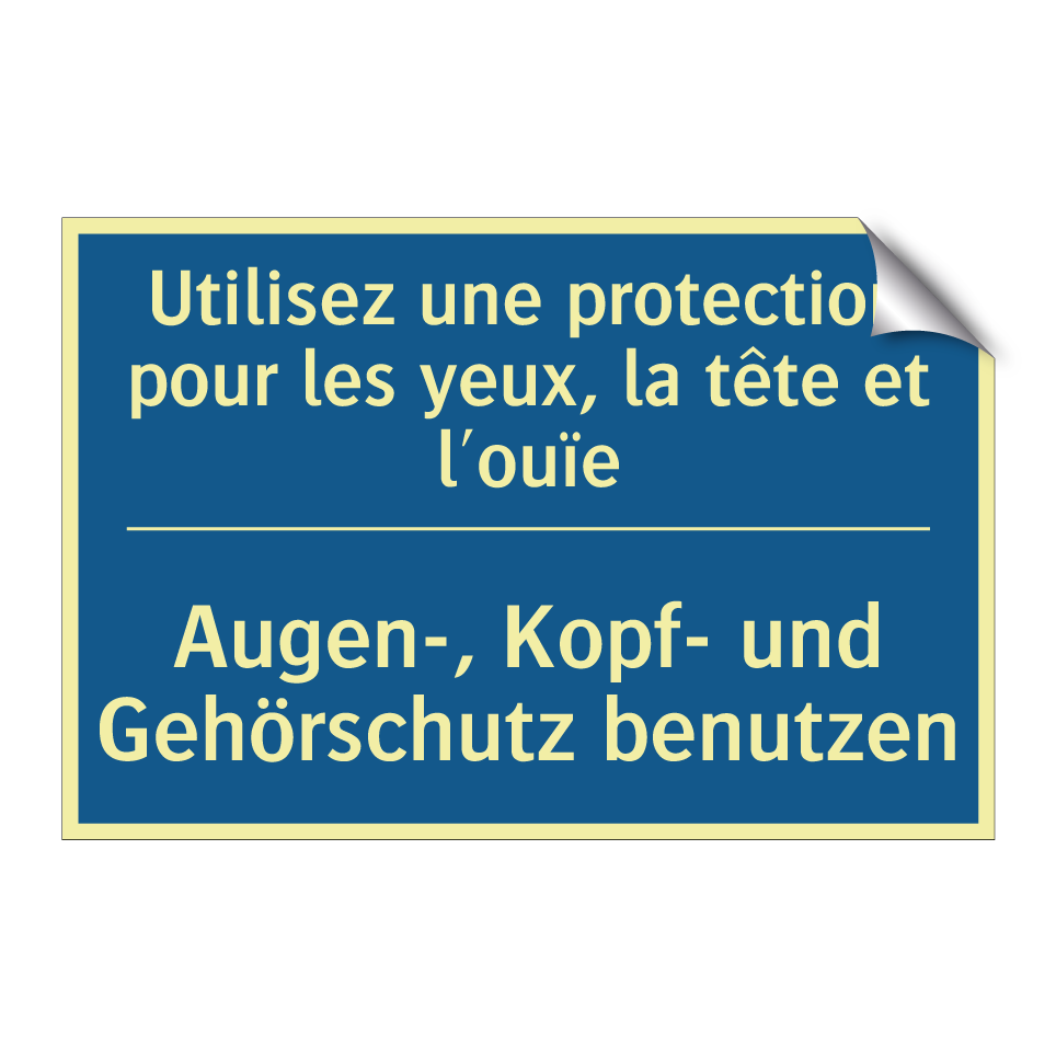 Augen-, Kopf- und Gehörschutz  /.../ - Utilisez une protection pour les  /.../