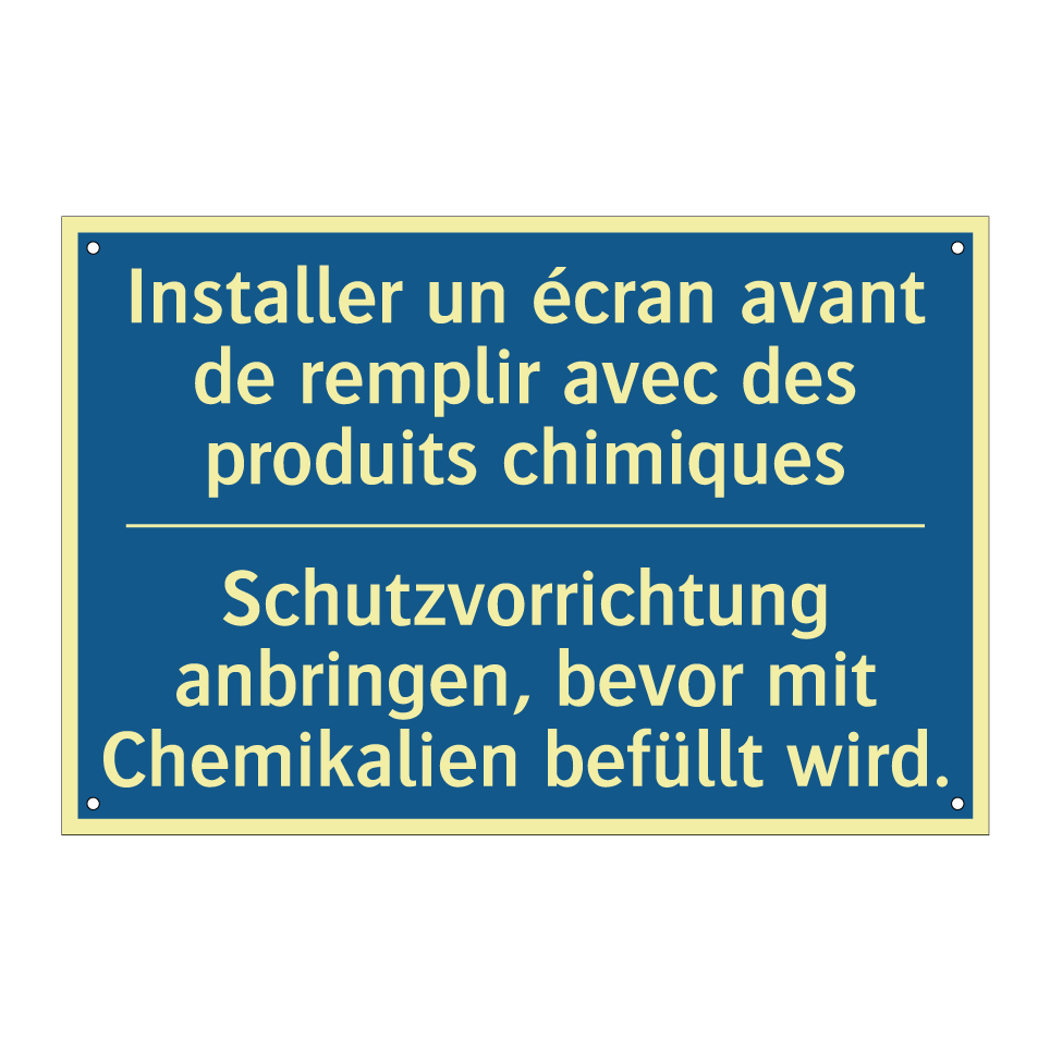 Schutzvorrichtung anbringen, bevor  /.../ - Installer un écran avant de remplir  /.../