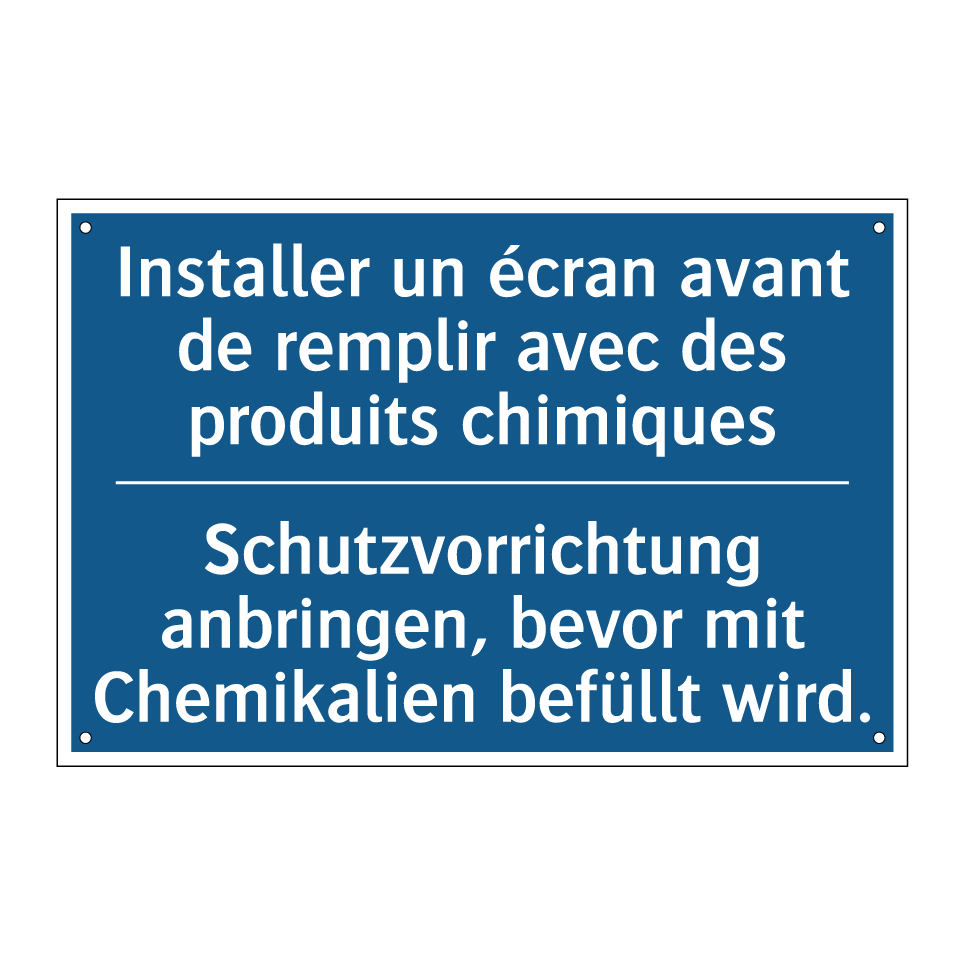 Schutzvorrichtung anbringen, bevor  /.../ - Installer un écran avant de remplir  /.../