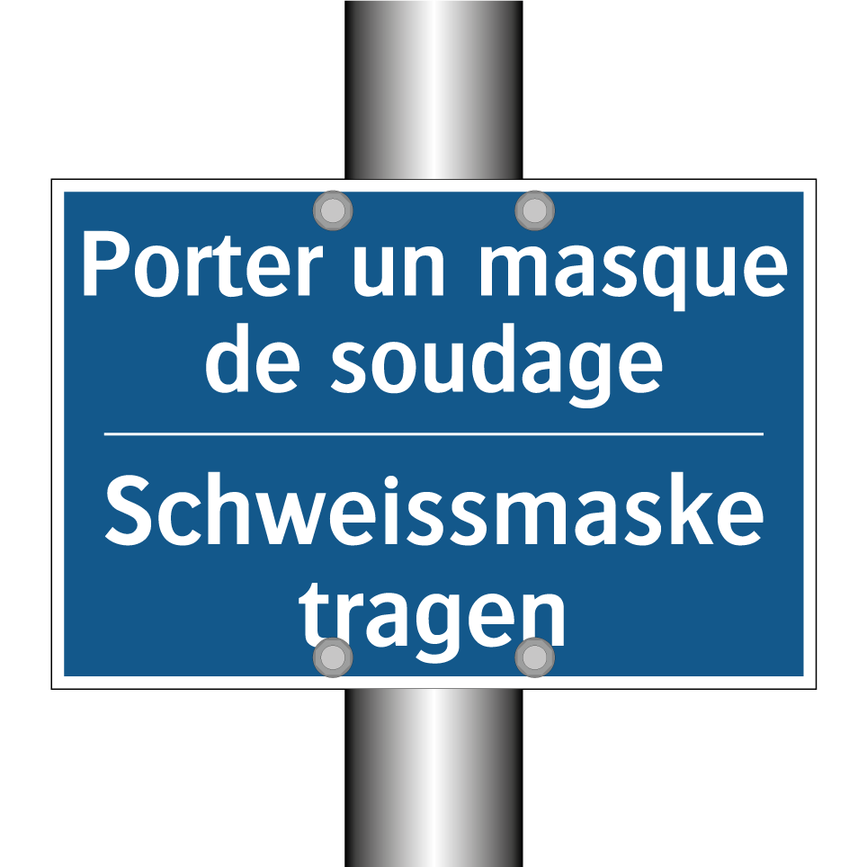 Schweissmaske tragen - Porter un masque de soudage