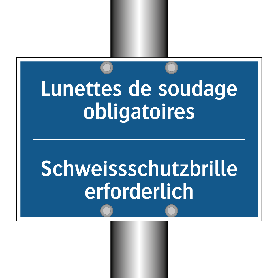 Schweissschutzbrille erforderlich /.../ - Lunettes de soudage obligatoires /.../