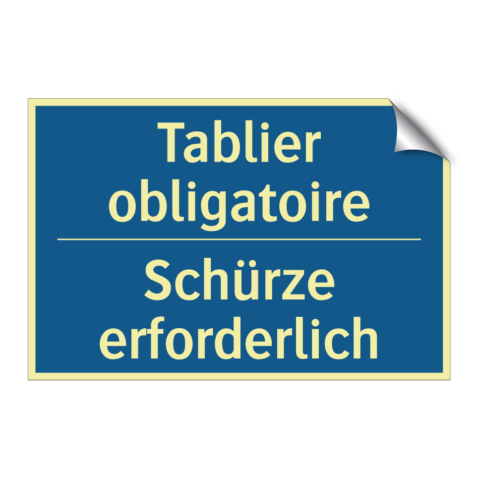 Schürze erforderlich - Tablier obligatoire