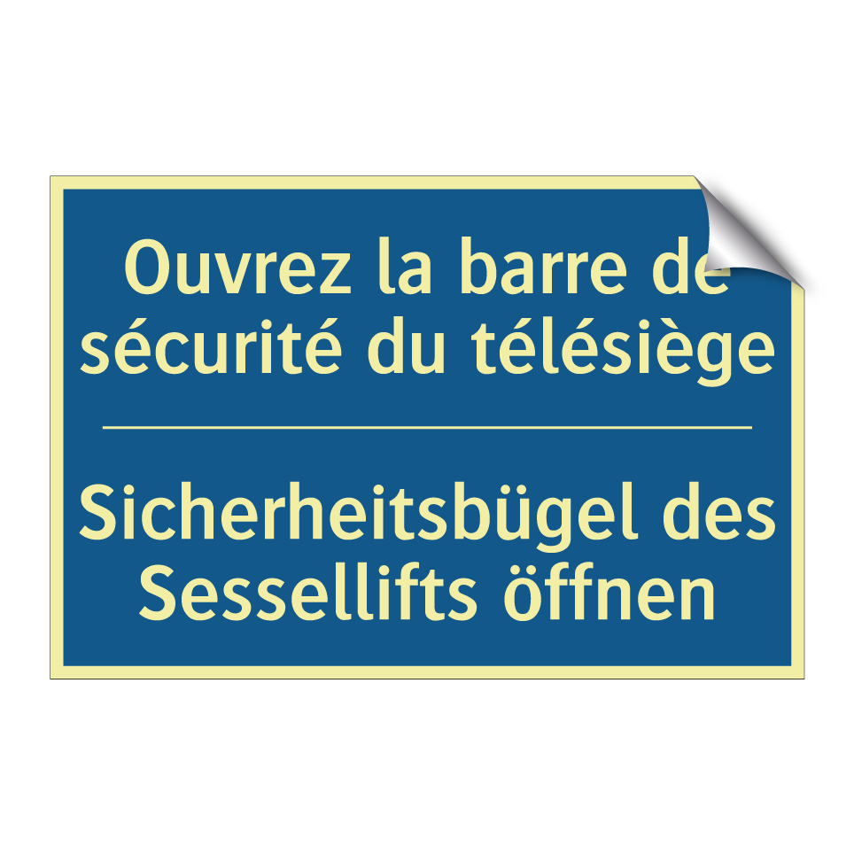 Sicherheitsbügel des Sessellifts  /.../ - Ouvrez la barre de sécurité du  /.../