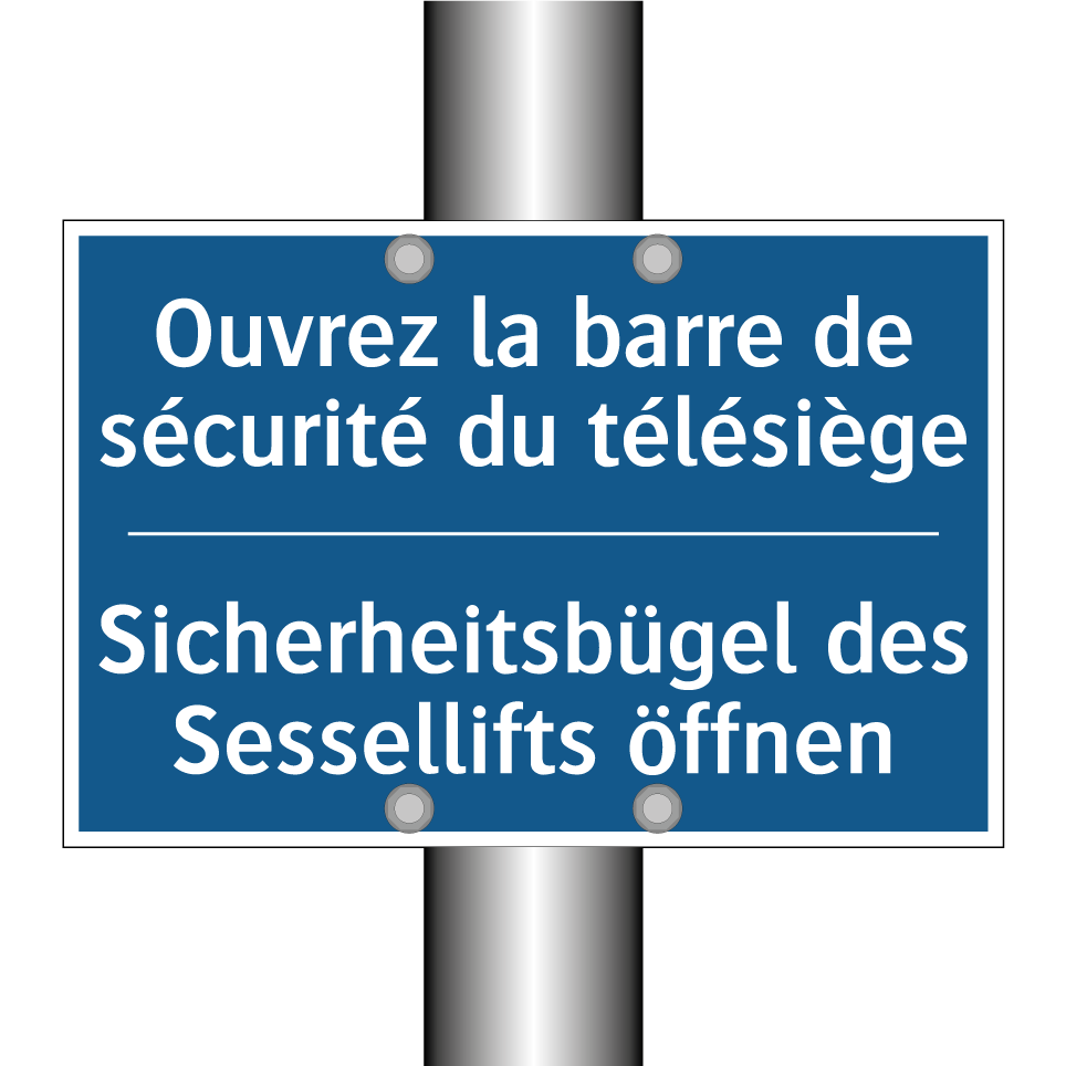 Sicherheitsbügel des Sessellifts  /.../ - Ouvrez la barre de sécurité du  /.../