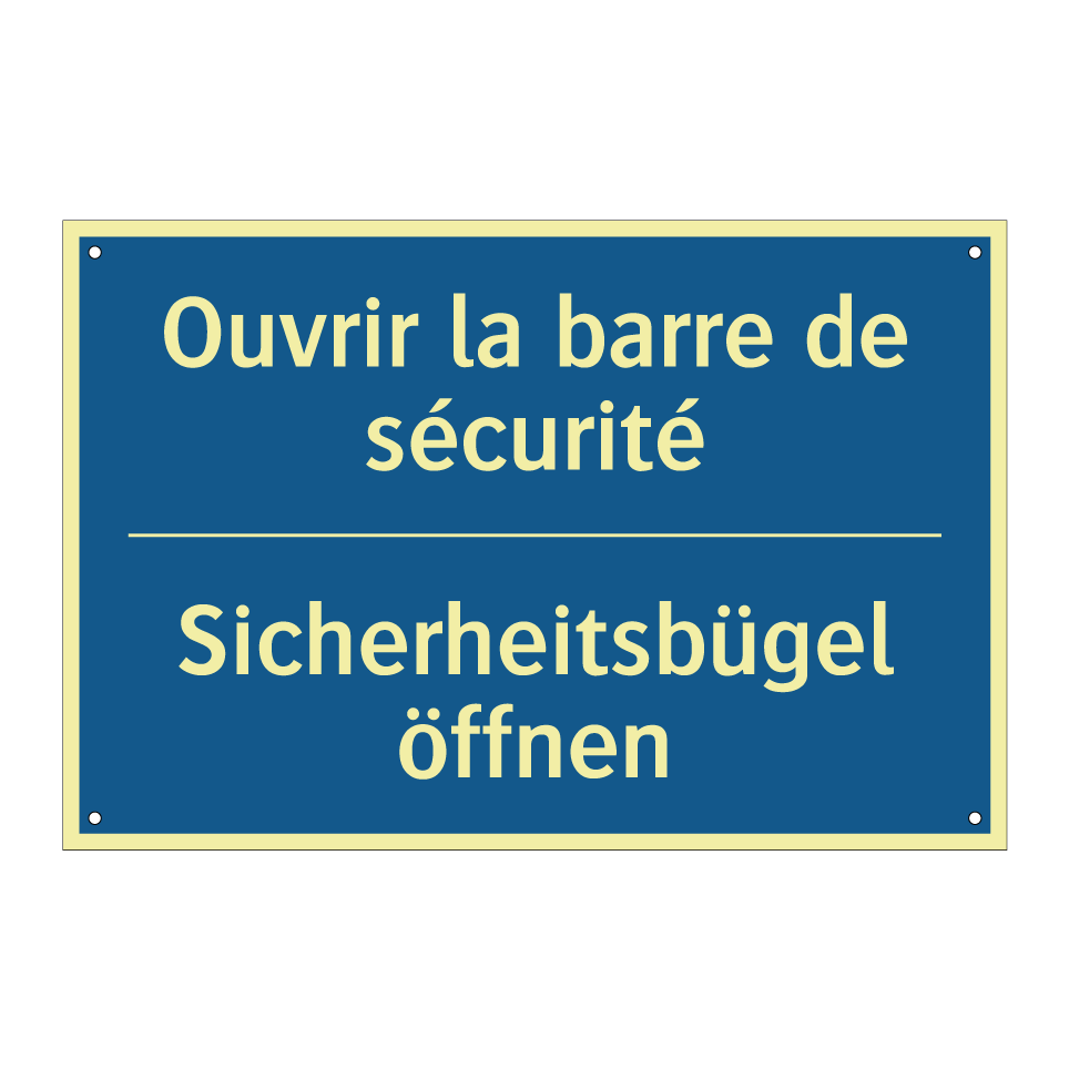 Sicherheitsbügel öffnen - Ouvrir la barre de sécurité
