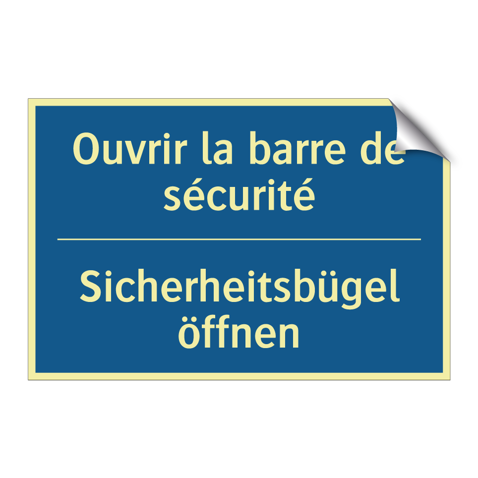 Sicherheitsbügel öffnen - Ouvrir la barre de sécurité