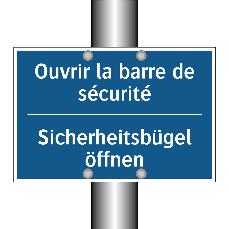 Sicherheitsbügel öffnen - Ouvrir la barre de sécurité