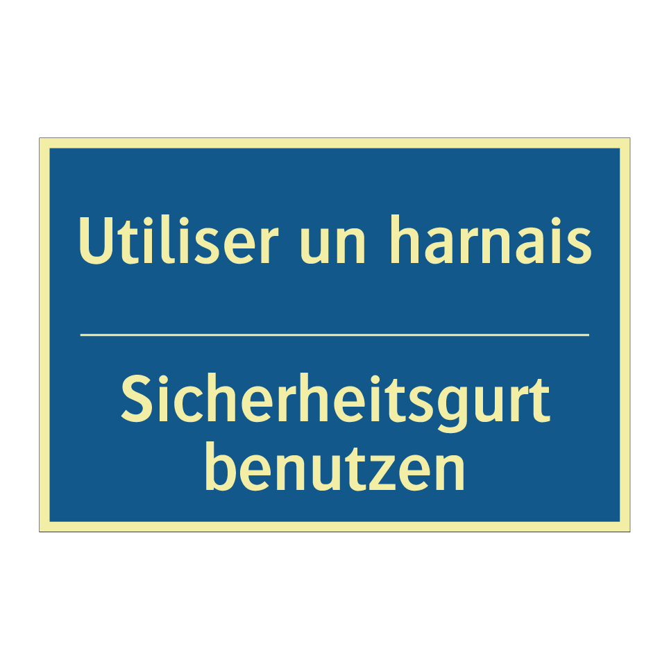 Sicherheitsgurt benutzen - Utiliser un harnais