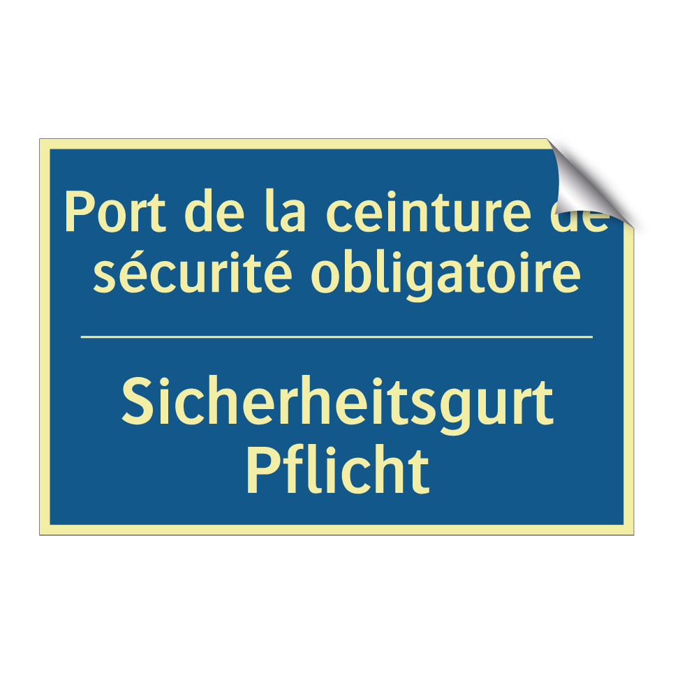 Sicherheitsgurt Pflicht - Port de la ceinture de sécurité  /.../