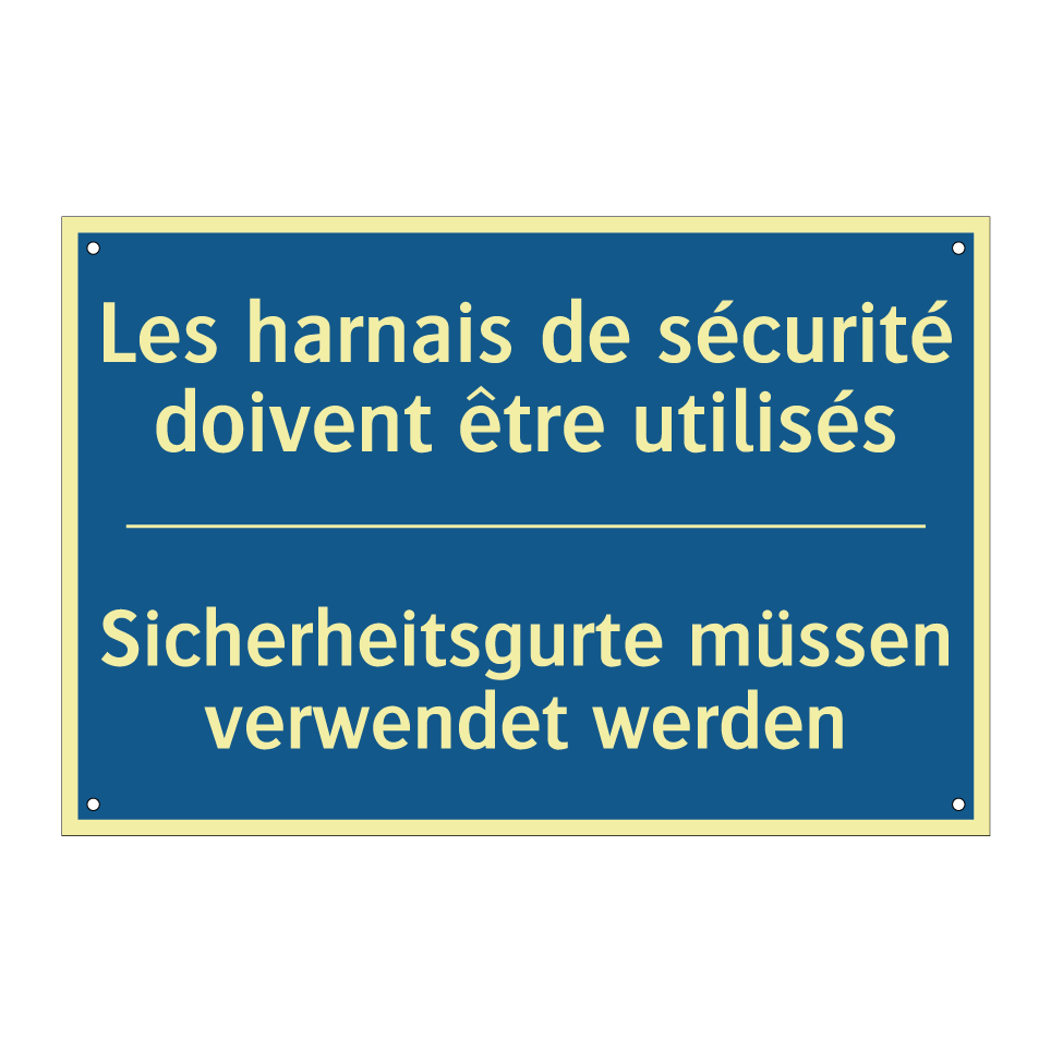 Sicherheitsgurte müssen verwendet  /.../ - Les harnais de sécurité doivent  /.../