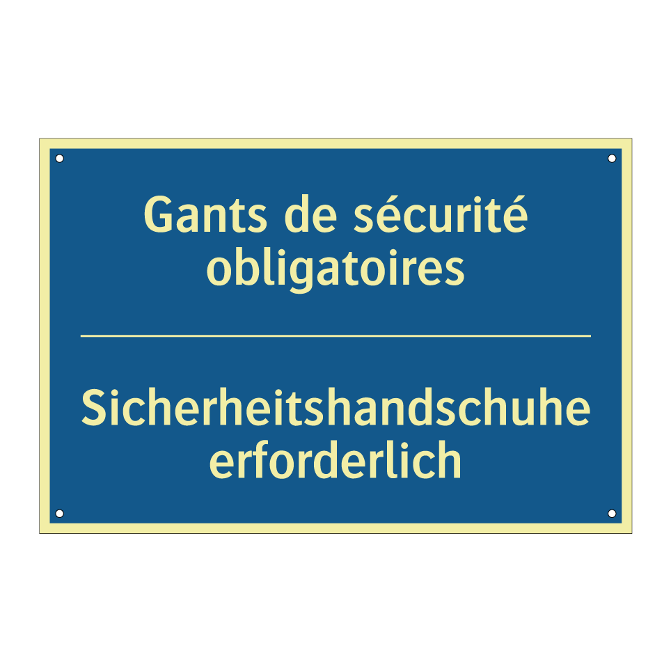 Sicherheitshandschuhe erforderlich /.../ - Gants de sécurité obligatoires