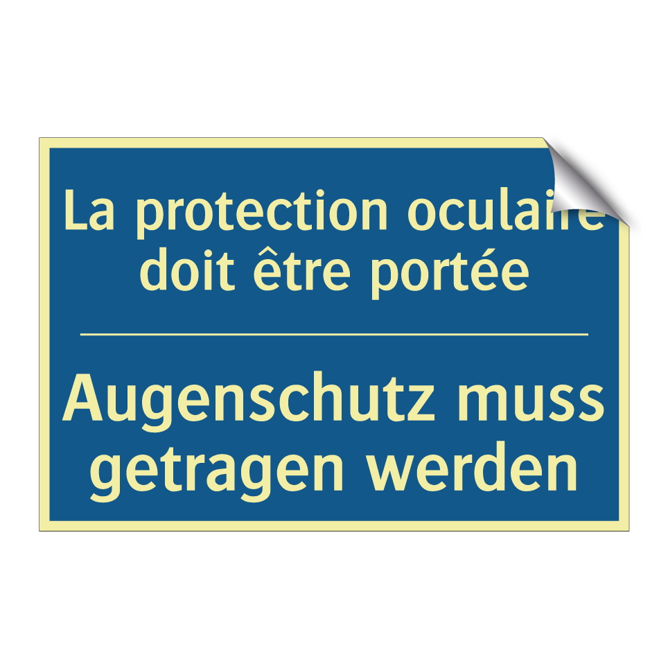 Augenschutz muss getragen werden /.../ - La protection oculaire doit être  /.../