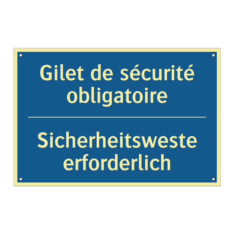 Sicherheitsweste erforderlich - Gilet de sécurité obligatoire