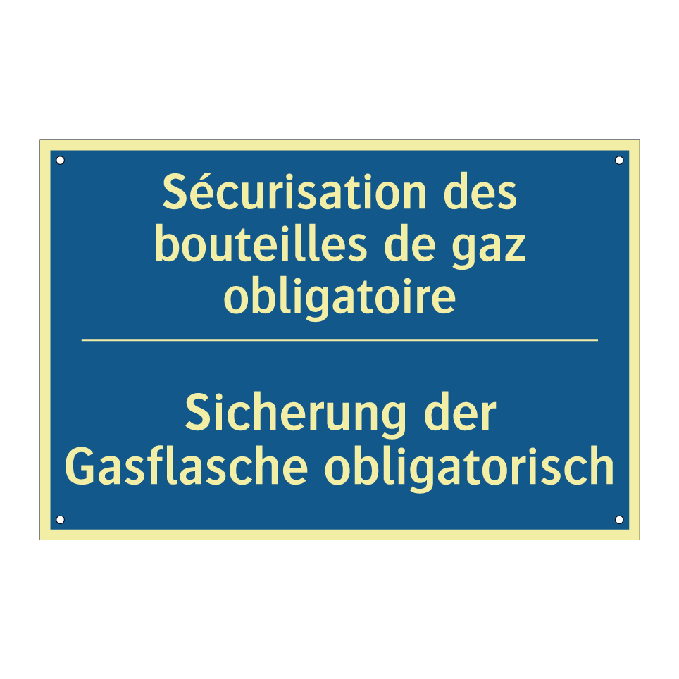 Sicherung der Gasflasche obligatorisch /.../ - Sécurisation des bouteilles de  /.../