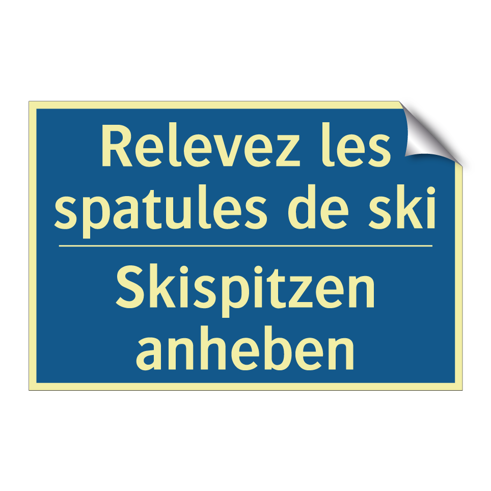 Skispitzen anheben - Relevez les spatules de ski