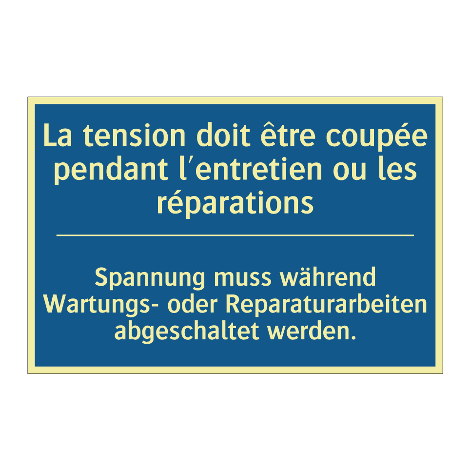 Spannung muss während Wartungs-  /.../ - La tension doit être coupée pendant  /.../