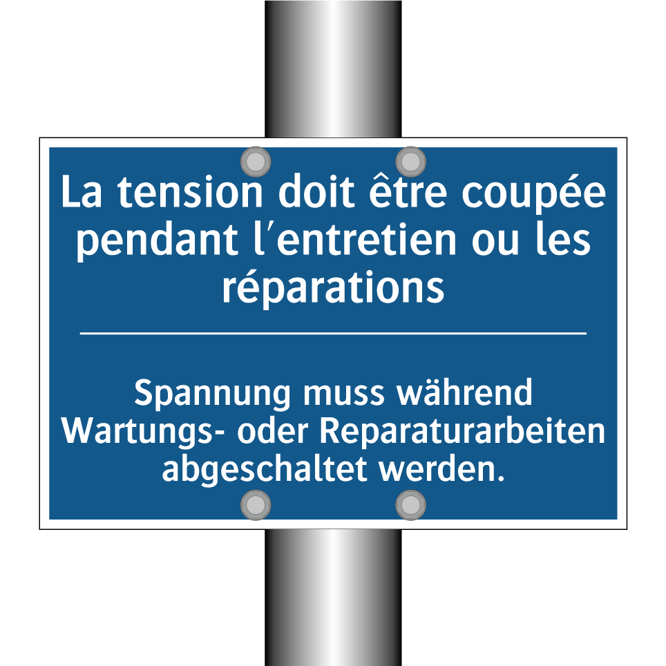 Spannung muss während Wartungs-  /.../ - La tension doit être coupée pendant  /.../