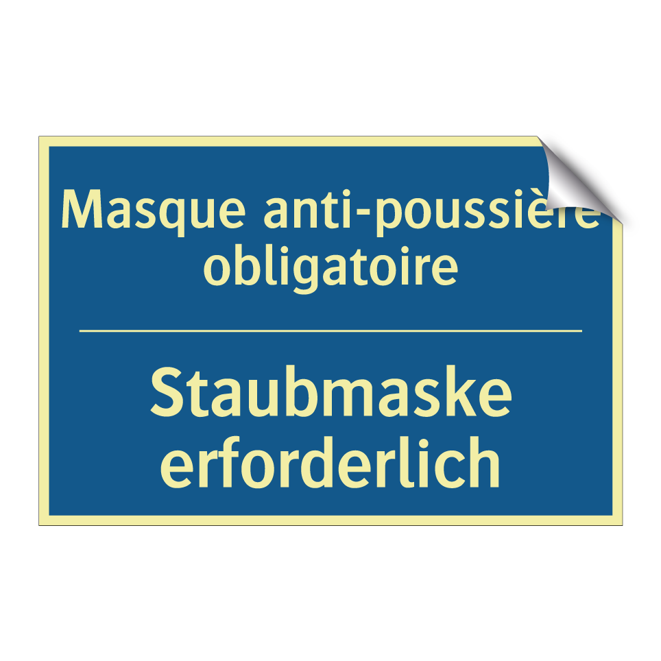Staubmaske erforderlich - Masque anti-poussière obligatoire /.../