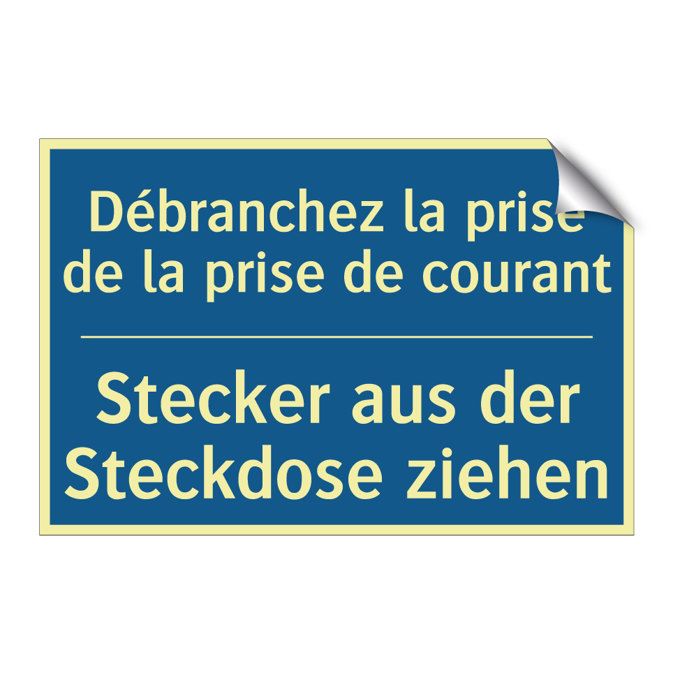 Stecker aus der Steckdose ziehen /.../ - Débranchez la prise de la prise  /.../