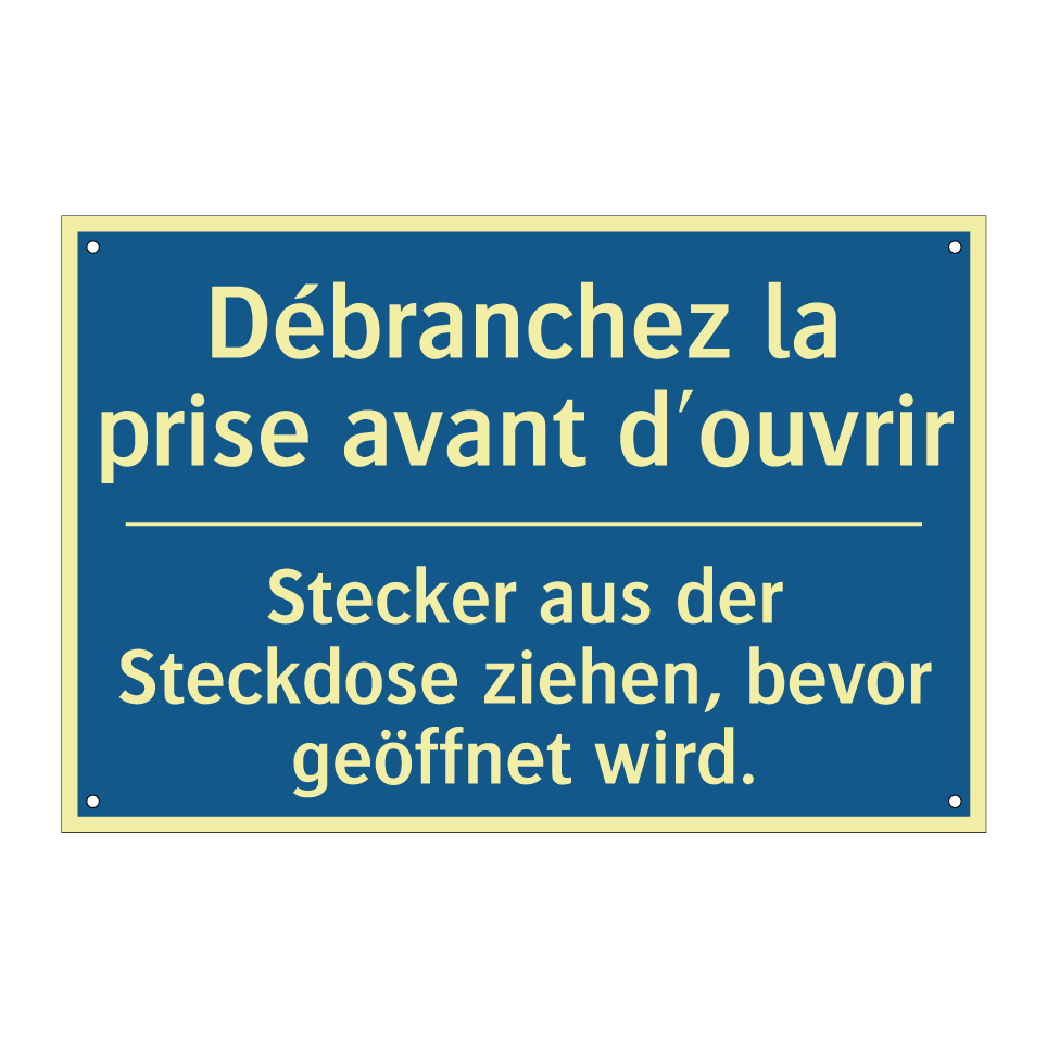 Stecker aus der Steckdose ziehen,  /.../ - Débranchez la prise avant d'ouvrir /.../