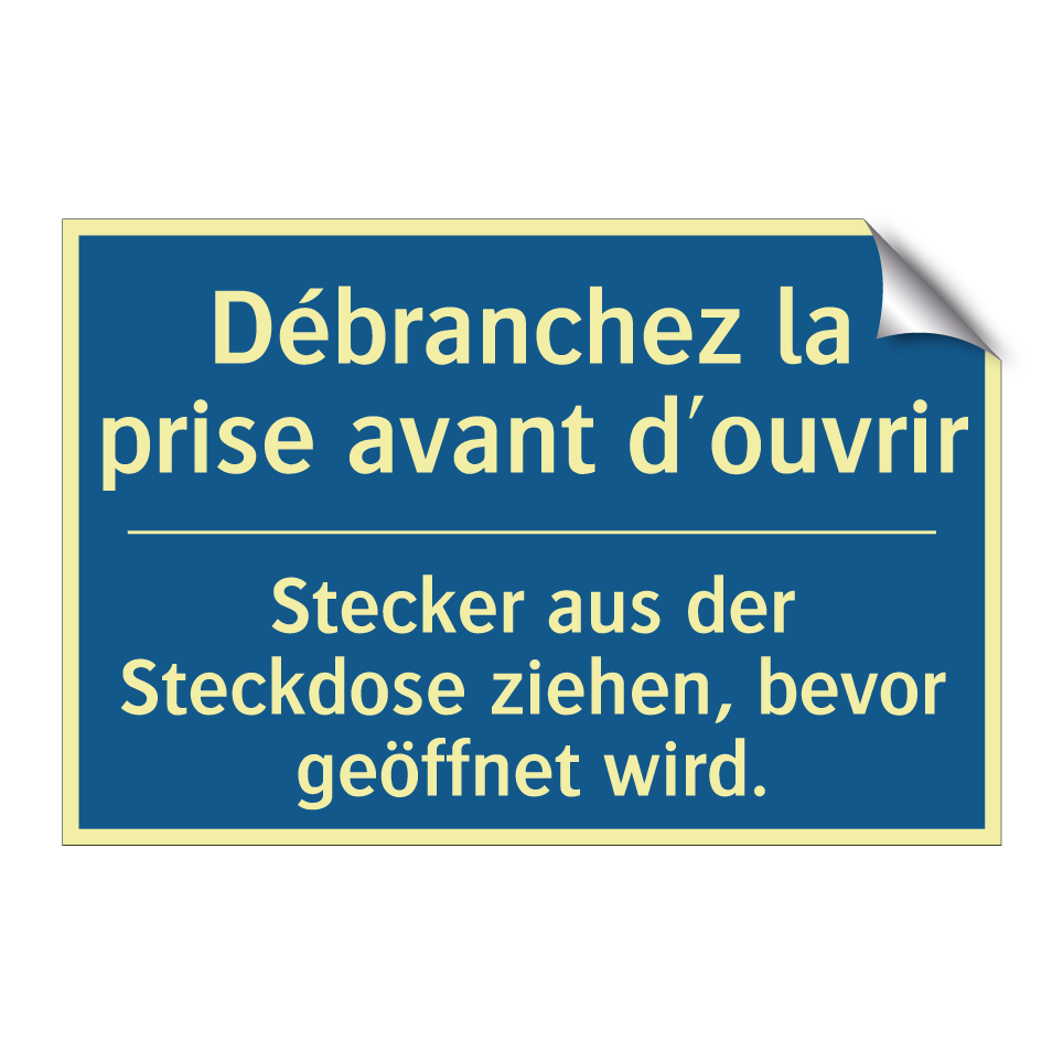 Stecker aus der Steckdose ziehen,  /.../ - Débranchez la prise avant d'ouvrir /.../