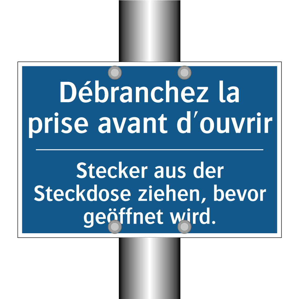 Stecker aus der Steckdose ziehen,  /.../ - Débranchez la prise avant d'ouvrir /.../