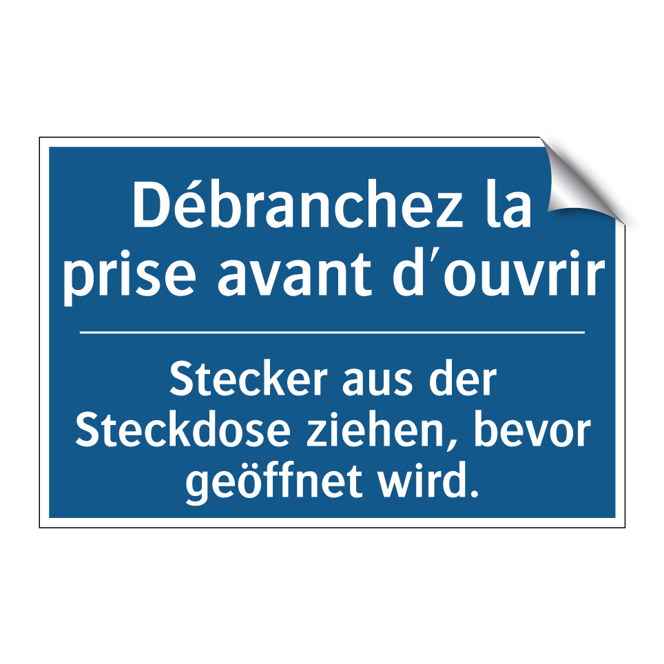Stecker aus der Steckdose ziehen,  /.../ - Débranchez la prise avant d'ouvrir /.../