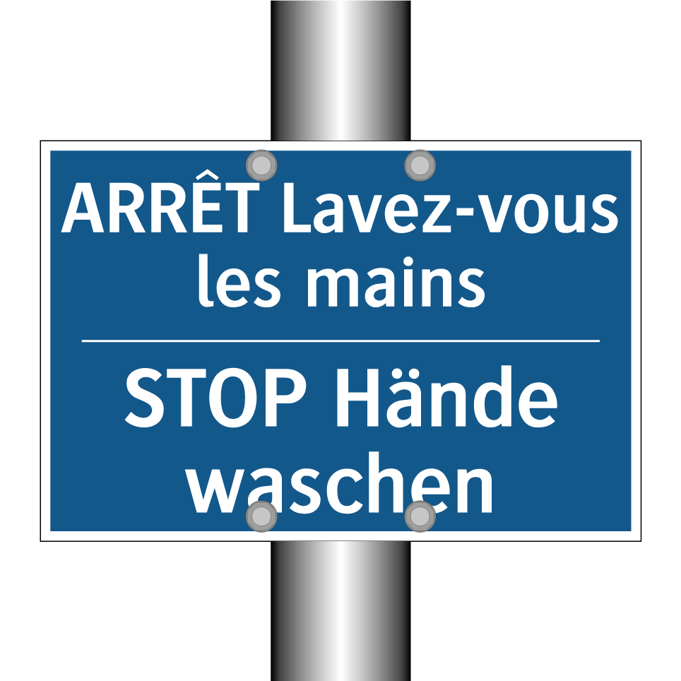 STOP Hände waschen - ARRÊT Lavez-vous les mains