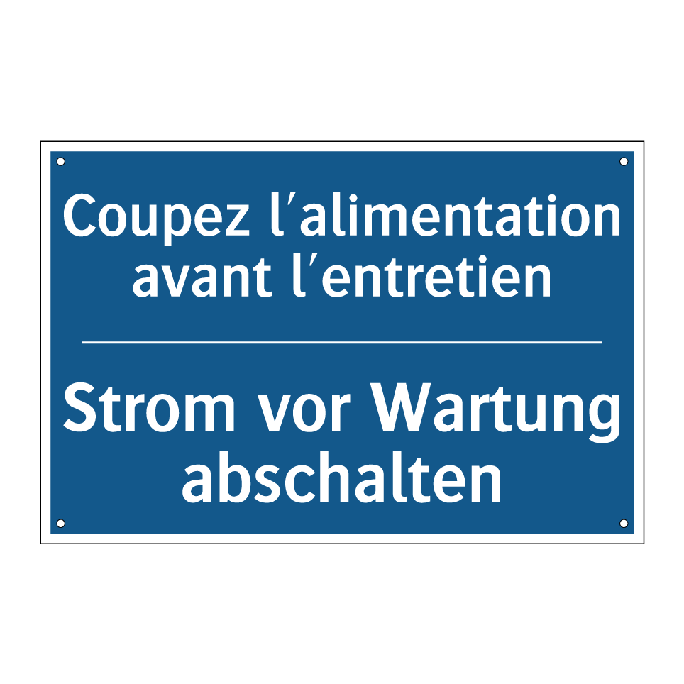 Strom vor Wartung abschalten - Coupez l'alimentation avant l'entretien /.../
