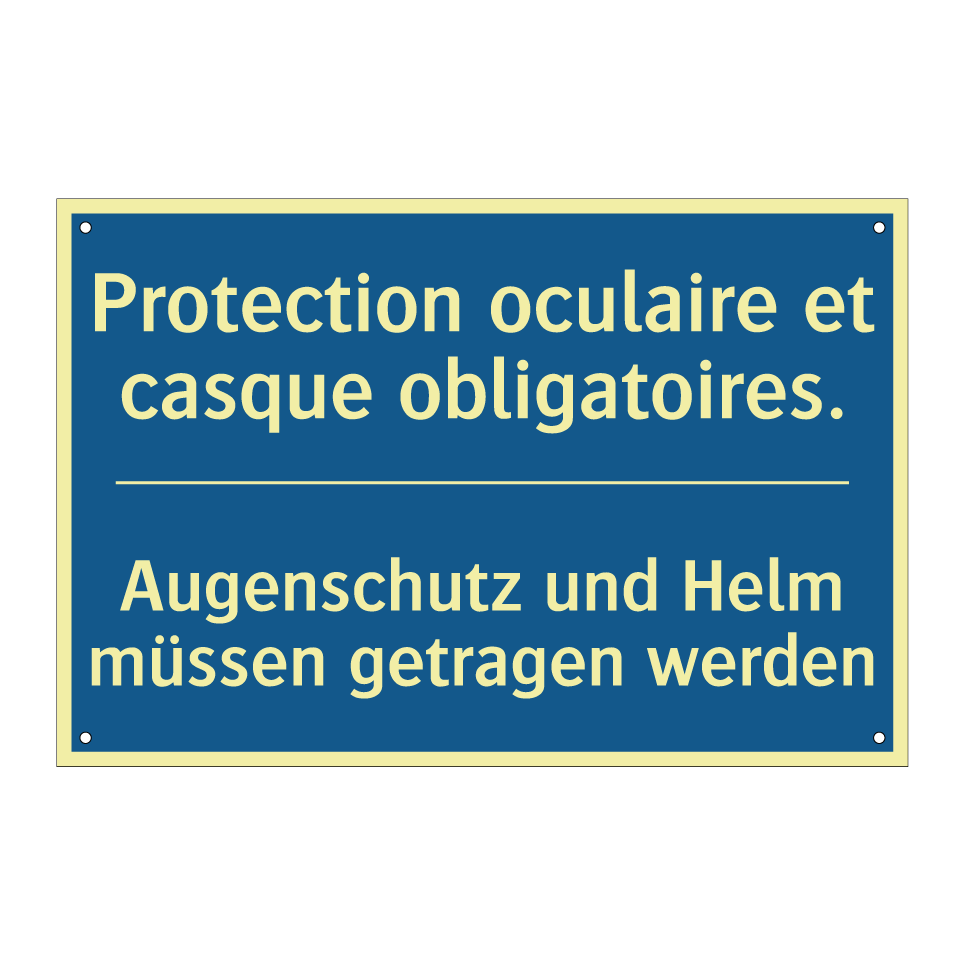 Augenschutz und Helm müssen getragen  /.../ - Protection oculaire et casque  /.../