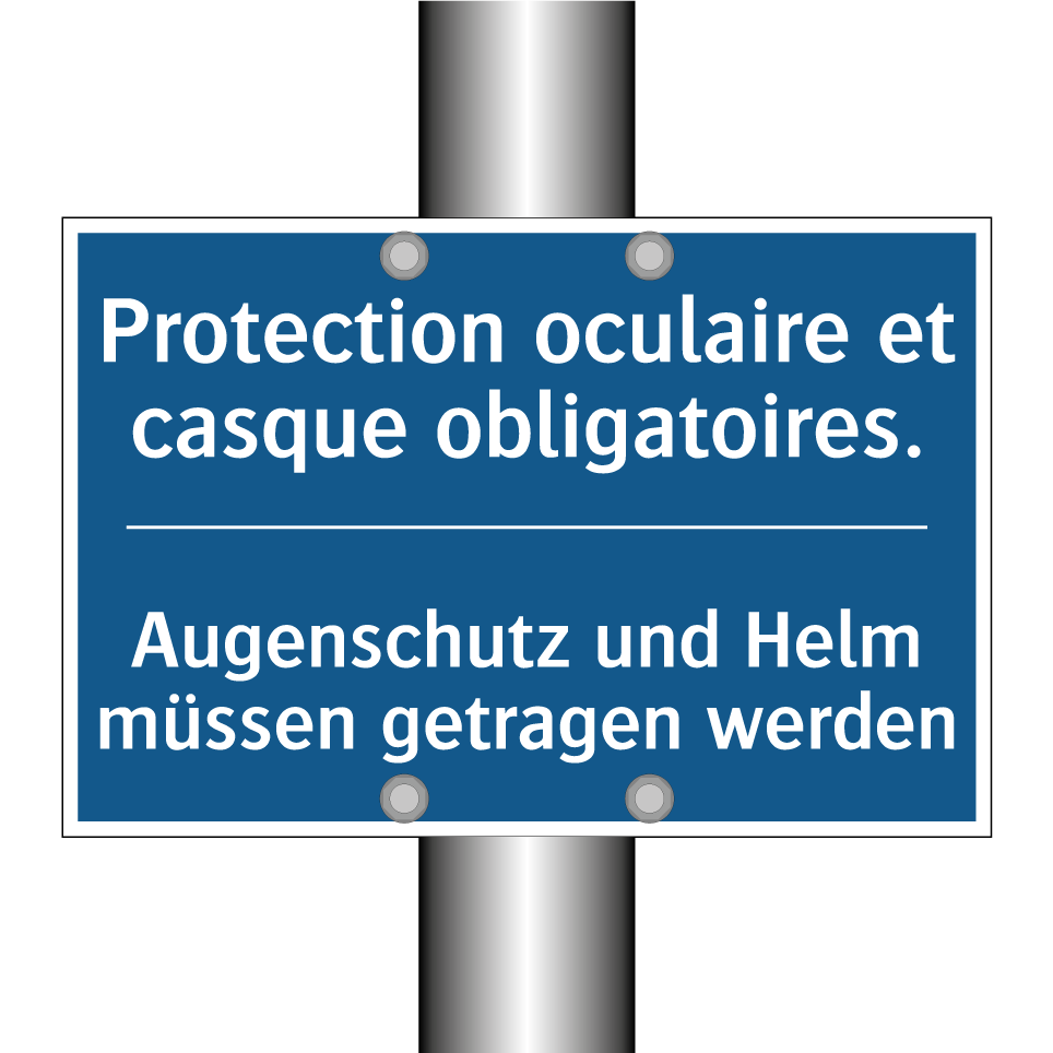 Augenschutz und Helm müssen getragen  /.../ - Protection oculaire et casque  /.../