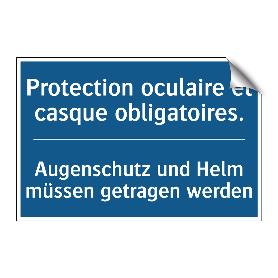 Augenschutz und Helm müssen getragen  /.../ - Protection oculaire et casque  /.../