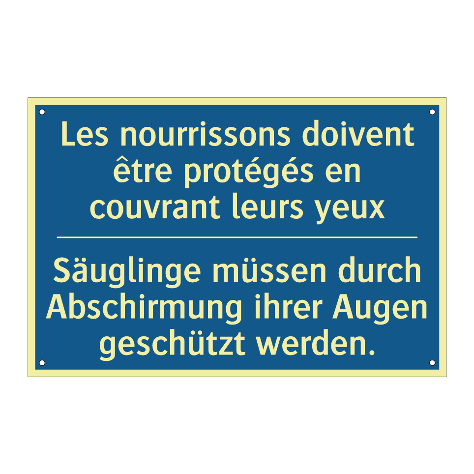 Säuglinge müssen durch Abschirmung  /.../ - Les nourrissons doivent être protégés  /.../