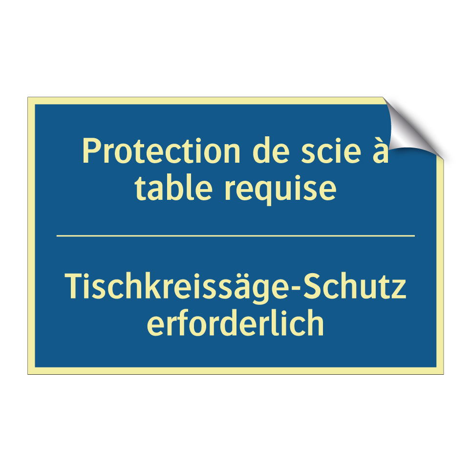 Tischkreissäge-Schutz erforderlich /.../ - Protection de scie à table requise /.../