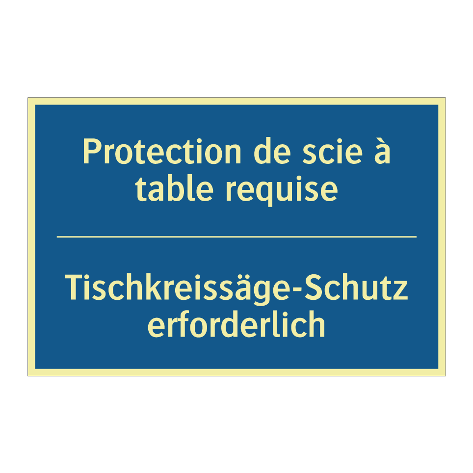 Tischkreissäge-Schutz erforderlich /.../ - Protection de scie à table requise /.../