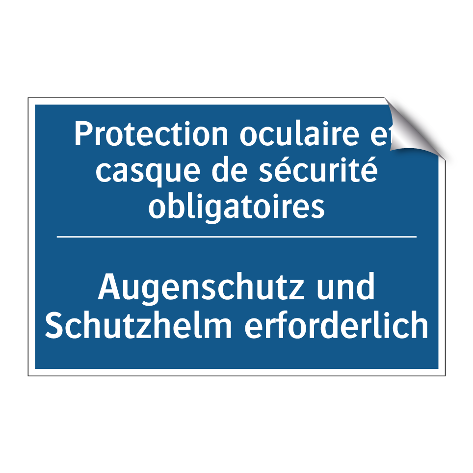 Augenschutz und Schutzhelm erforderlich /.../ - Protection oculaire et casque  /.../