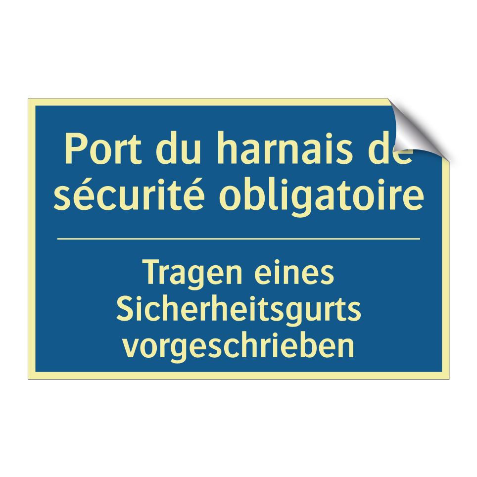 Tragen eines Sicherheitsgurts  /.../ - Port du harnais de sécurité obligatoire /.../