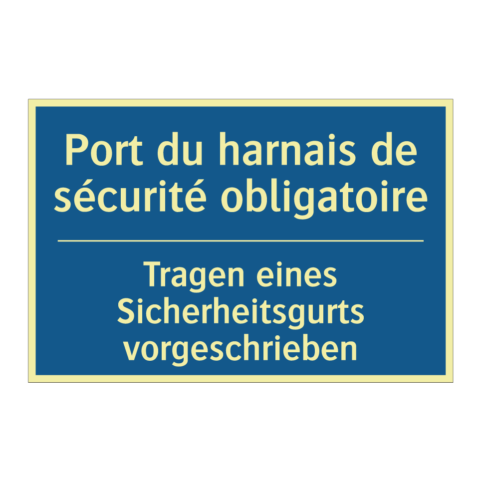 Tragen eines Sicherheitsgurts  /.../ - Port du harnais de sécurité obligatoire /.../