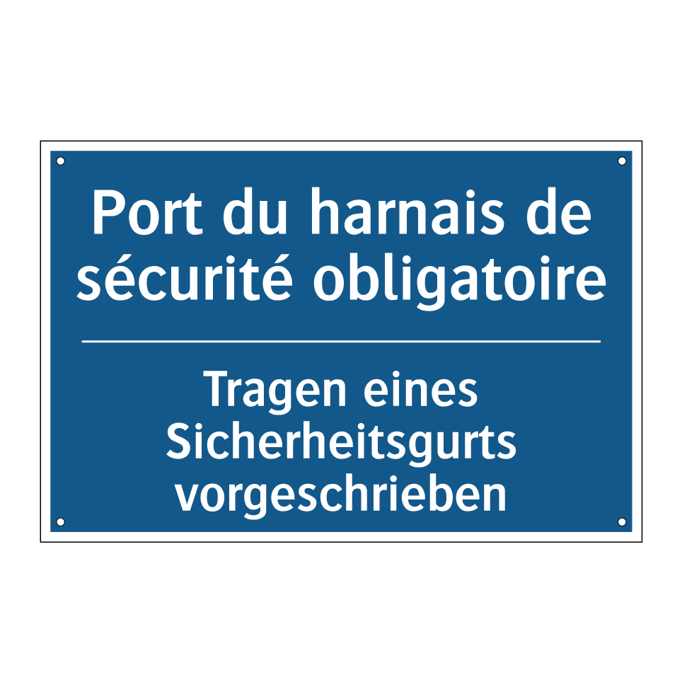 Tragen eines Sicherheitsgurts  /.../ - Port du harnais de sécurité obligatoire /.../