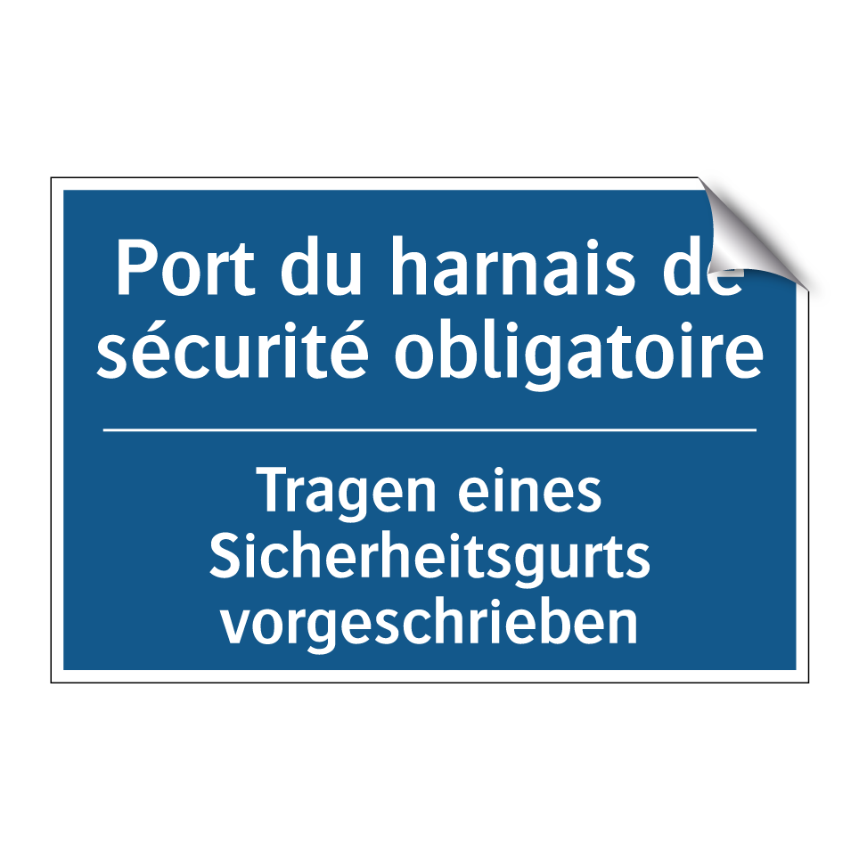 Tragen eines Sicherheitsgurts  /.../ - Port du harnais de sécurité obligatoire /.../