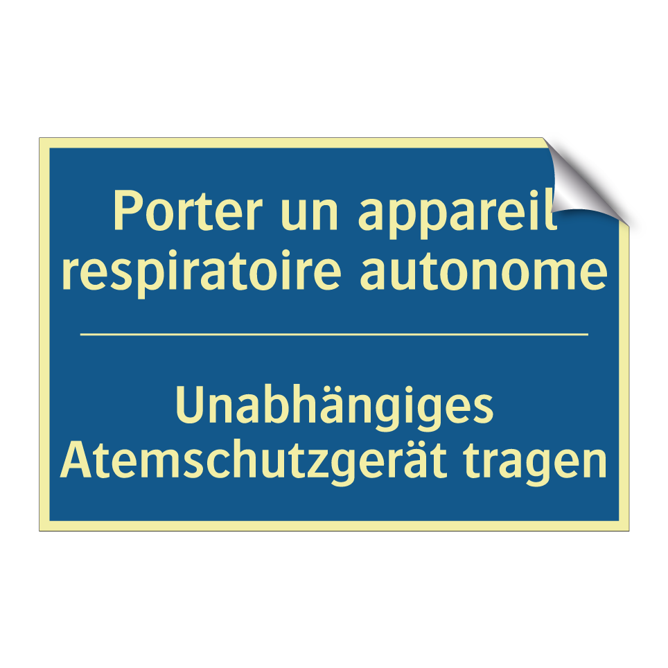 Unabhängiges Atemschutzgerät tragen /.../ - Porter un appareil respiratoire  /.../