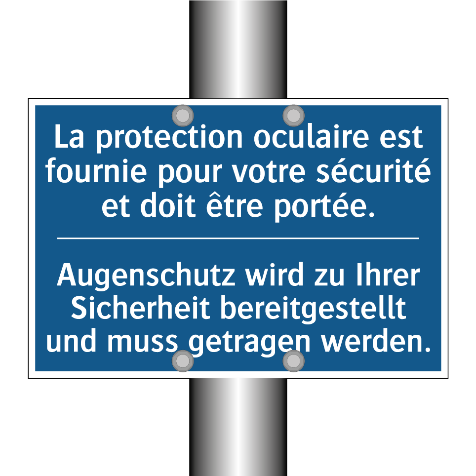 Augenschutz wird zu Ihrer Sicherheit  /.../ - La protection oculaire est fournie  /.../