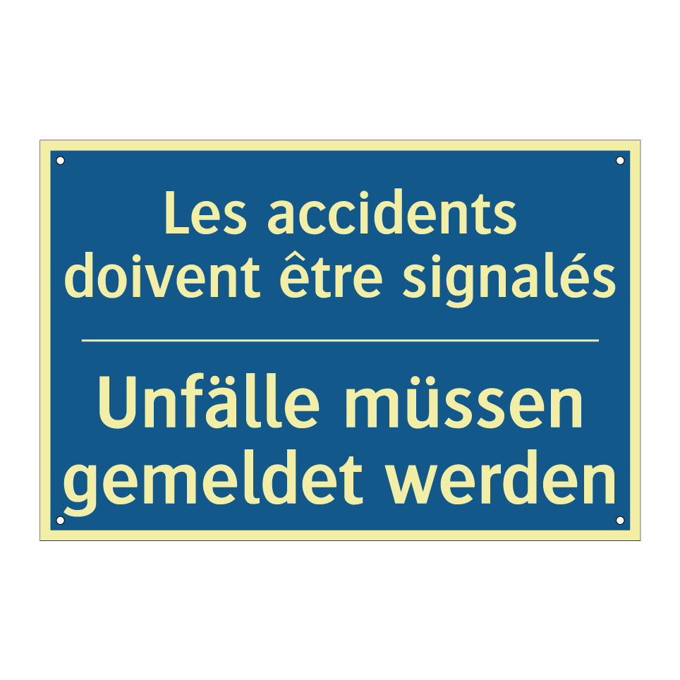Unfälle müssen gemeldet werden - Les accidents doivent être signalés /.../