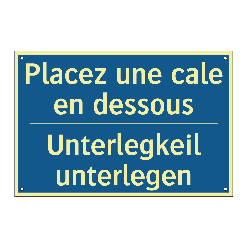 Unterlegkeil unterlegen - Placez une cale en dessous