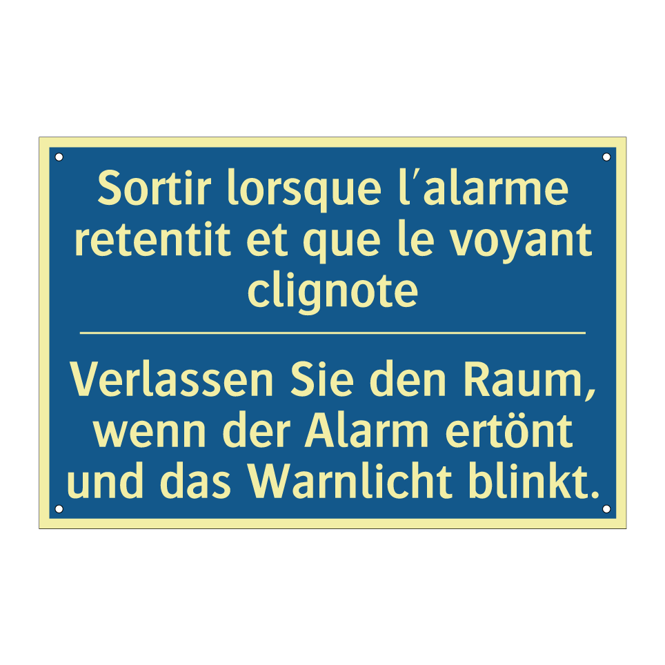 Verlassen Sie den Raum, wenn der  /.../ - Sortir lorsque l'alarme retentit  /.../