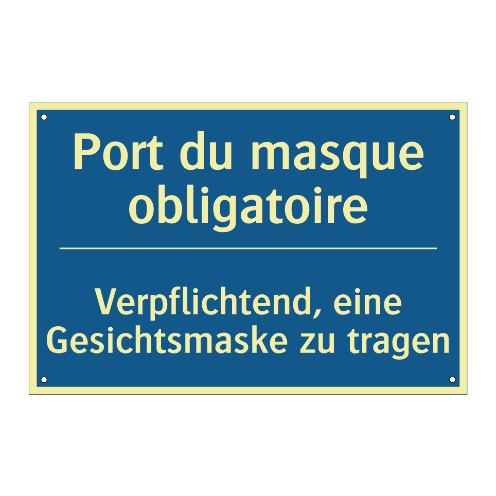 Verpflichtend, eine Gesichtsmaske  /.../ - Port du masque obligatoire